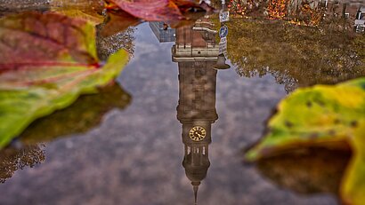 Wo die Oberfläche versiegelt ist, sammelt sich Regenwasser. © Niklas Ohlrogge