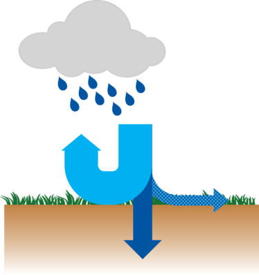 Schema des naturnahen Wasserhaushaltes