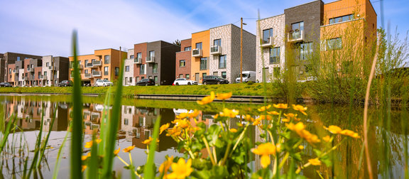 Der zentrale Kühnbachteich dient als Rückhaltebecken.